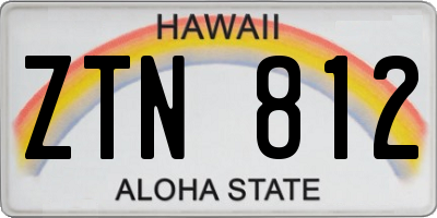 HI license plate ZTN812