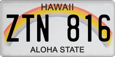 HI license plate ZTN816