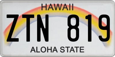 HI license plate ZTN819