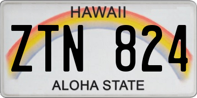 HI license plate ZTN824