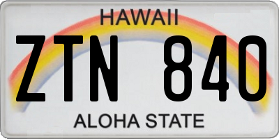HI license plate ZTN840