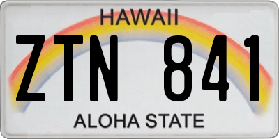 HI license plate ZTN841