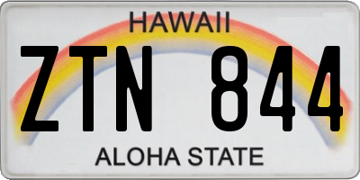HI license plate ZTN844