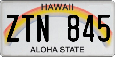 HI license plate ZTN845