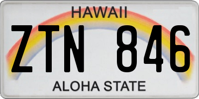 HI license plate ZTN846