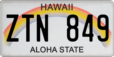 HI license plate ZTN849