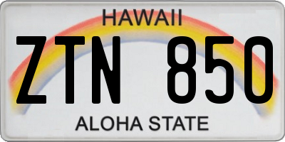 HI license plate ZTN850