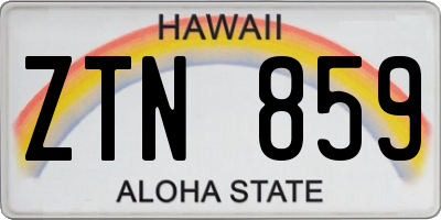 HI license plate ZTN859