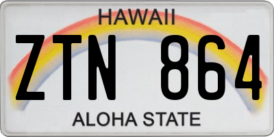 HI license plate ZTN864