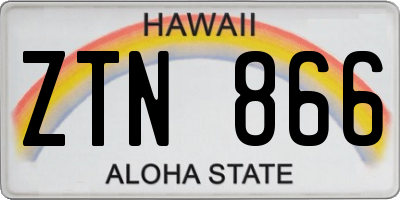 HI license plate ZTN866