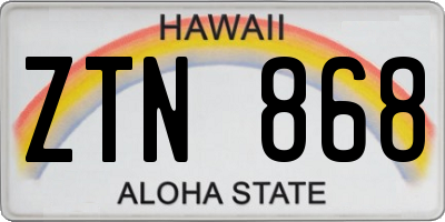 HI license plate ZTN868
