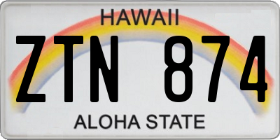 HI license plate ZTN874