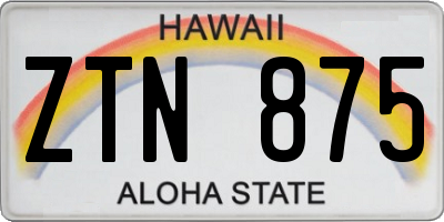 HI license plate ZTN875