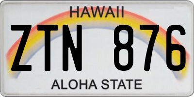 HI license plate ZTN876
