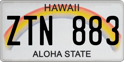 HI license plate ZTN883