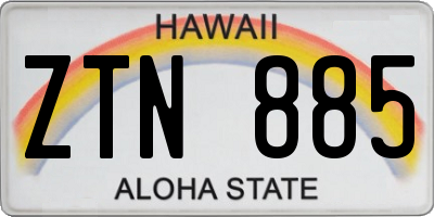 HI license plate ZTN885