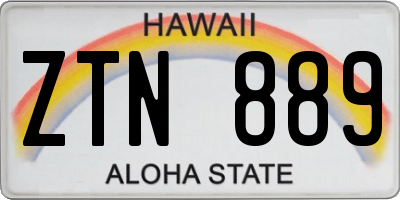 HI license plate ZTN889