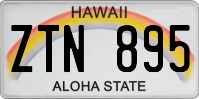 HI license plate ZTN895