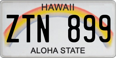 HI license plate ZTN899