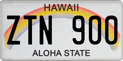HI license plate ZTN900