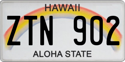 HI license plate ZTN902