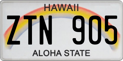 HI license plate ZTN905