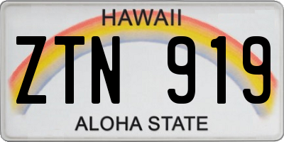 HI license plate ZTN919