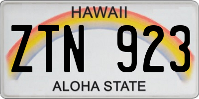 HI license plate ZTN923