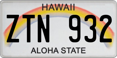 HI license plate ZTN932