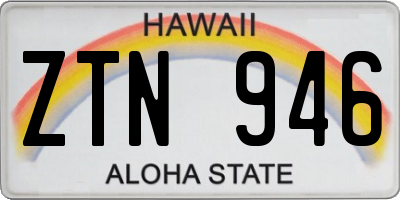 HI license plate ZTN946