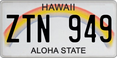 HI license plate ZTN949