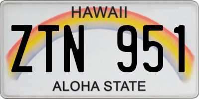 HI license plate ZTN951
