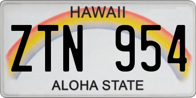 HI license plate ZTN954