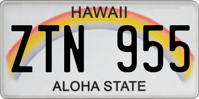 HI license plate ZTN955