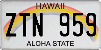 HI license plate ZTN959