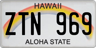 HI license plate ZTN969