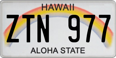 HI license plate ZTN977