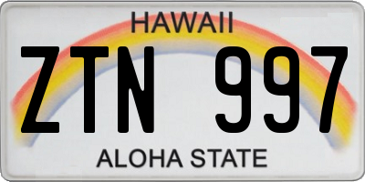 HI license plate ZTN997