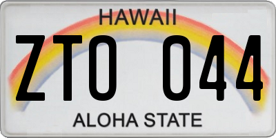 HI license plate ZTO044