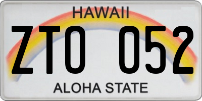 HI license plate ZTO052