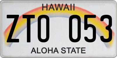 HI license plate ZTO053