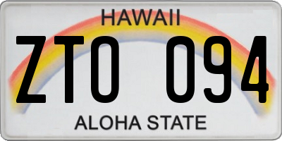 HI license plate ZTO094