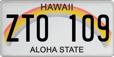 HI license plate ZTO109