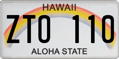HI license plate ZTO110
