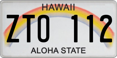 HI license plate ZTO112