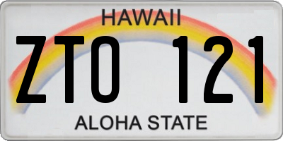 HI license plate ZTO121