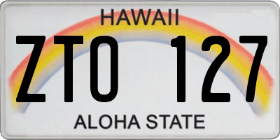 HI license plate ZTO127
