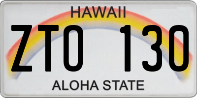 HI license plate ZTO130
