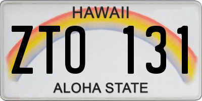 HI license plate ZTO131