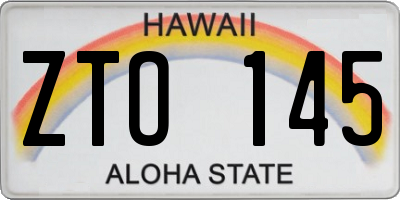 HI license plate ZTO145